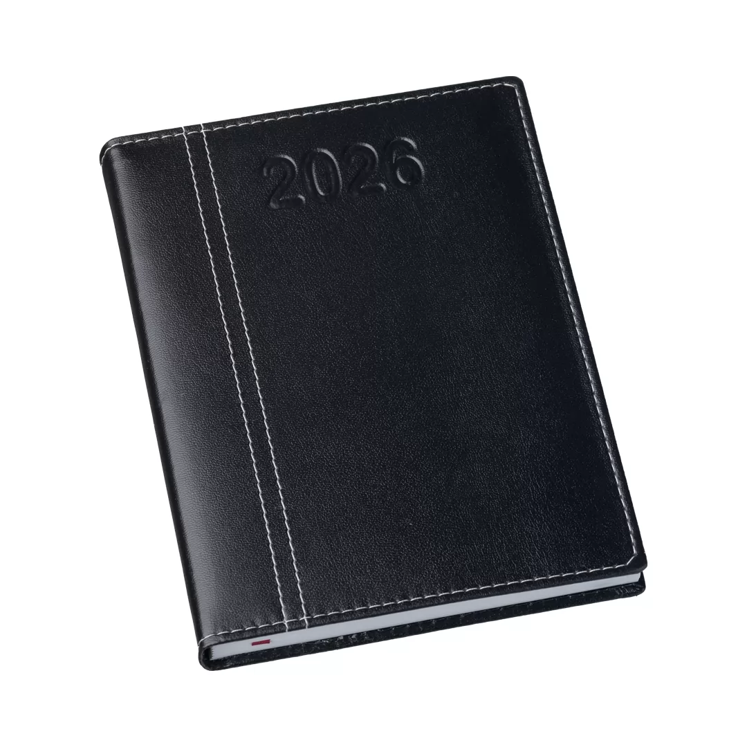  Agenda Lisa Preta com Costura