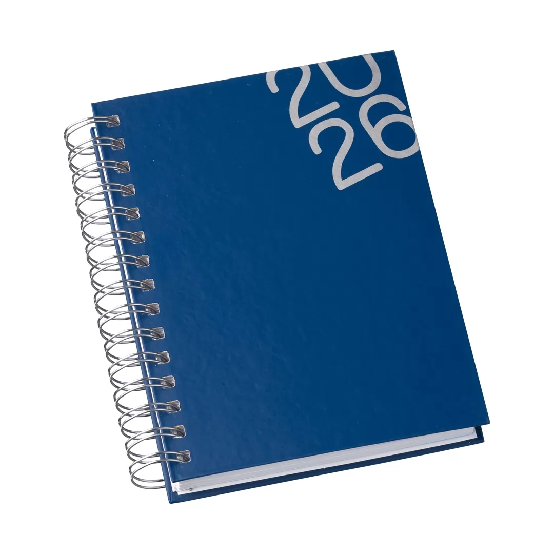 Agenda Wire-o Capa Premium Azul com Ano