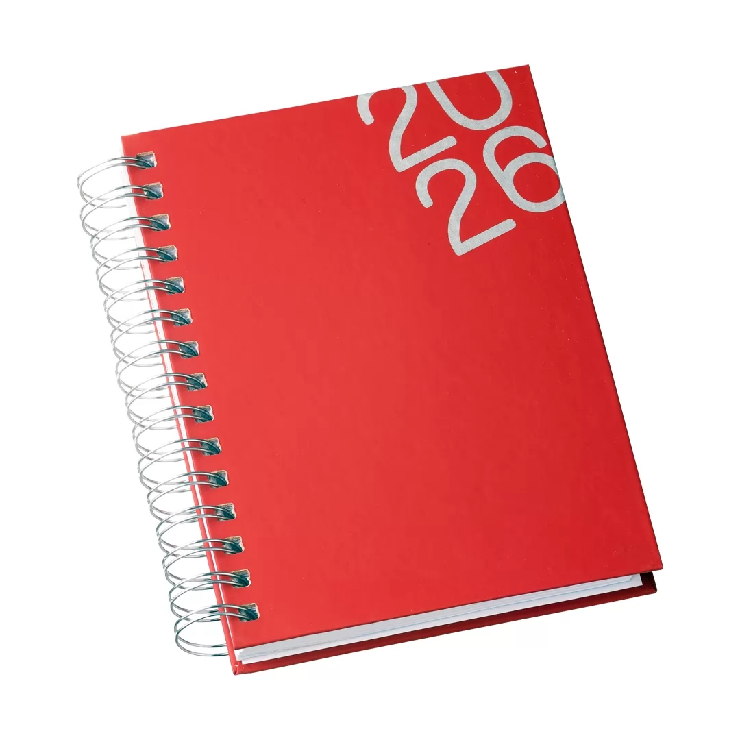 Agenda Wire-o Capa Premium Vermelha com Ano