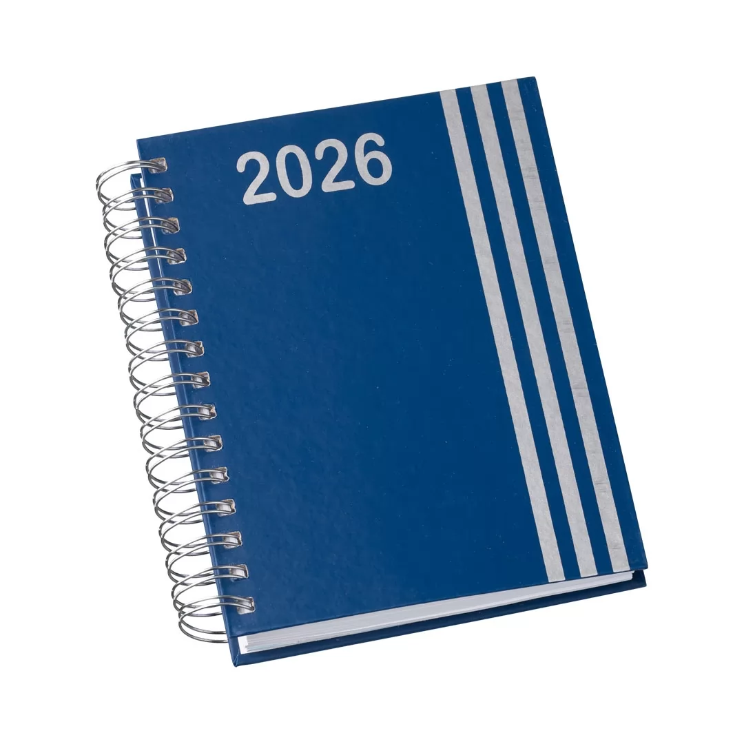 Agenda Wire-o Capa Premium com Faixa Azul com Ano