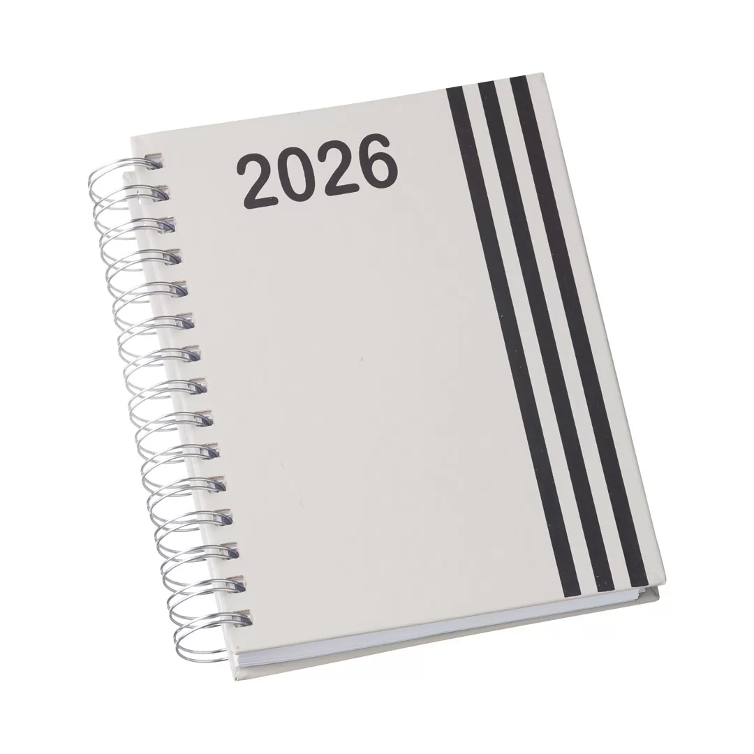 Agenda Wire-o Capa Premium com Faixa Cinza com Ano