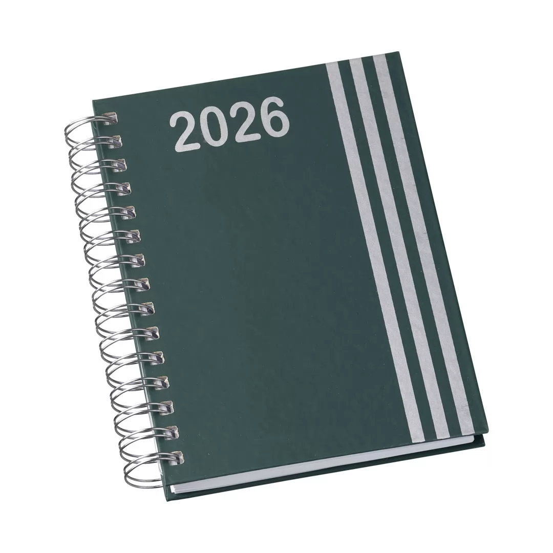Agenda Wire-o Capa Premium com Faixa Verde com Ano