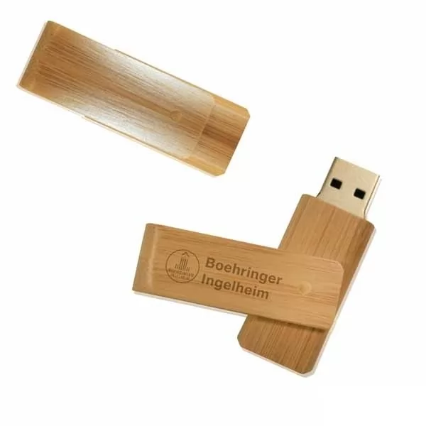 Pen Drive Giratório Madeira  8GB E 16GB