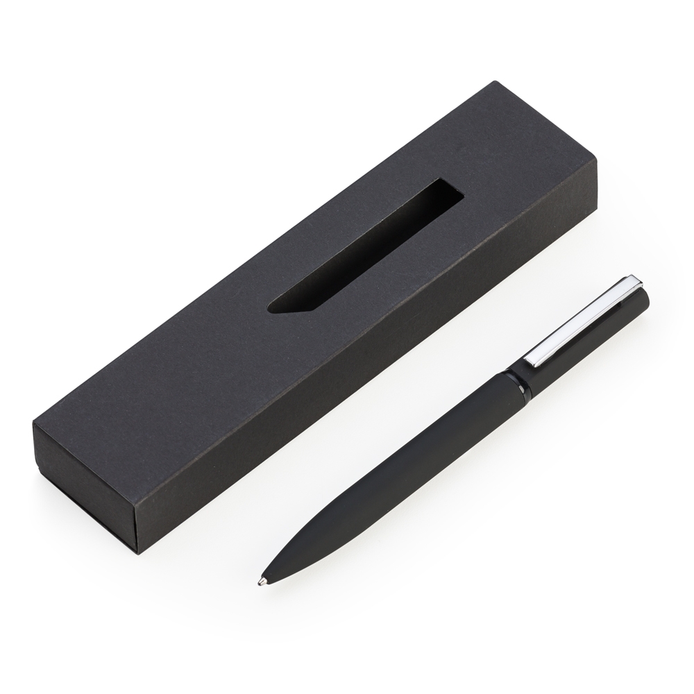 Caneta de metal preto fosco com BOX